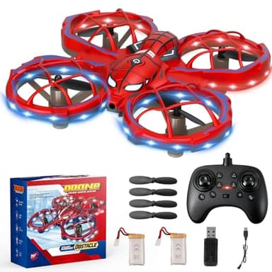 Gretex Spider Drones for Kids 8-12: Stunt Drone 5D Obstacle Avoidance RC Quadcopter, 3D Flips, Auto Hovering, LED Lights, Indoor Outdoor Remote Control Helicopter for Boys Girls Adults