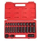 SUNEX TOOLS 3325 3/8-Inch Drive SAE Master Impact Socket Set., Standard/Deep, 6-Point, Cr-Mo, 5/16-Inch - 1-Inch, 25-Piece