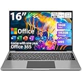 jumper Laptop Computer 16 Inch, Office 365, Laptops with 16GB RAM, 1152GB Storage, FHD IPS 1920x1200 Display, 12th N95 CPU(Up to 3.4GHz), 38WH Battery, 2 Speakers, Mini HDMI, 16:10.