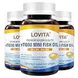 Lovita rTG 90 Mini Fish Oil, 2000mg Daily| High Absorption rTG Form, 90% Omega-3 | Burpless, Easy to Swallow | Support Healthy Heart, Brain and Eyes | 120 Enteric-Coated Softgels (Pack of 3)