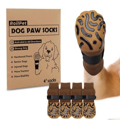 Roilpet Non Slip Dog Socks to Prevent Licking Paws Double Sided Traction