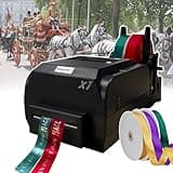 ddingsmafosee Satin Ribbon Printing Machine,Personalized Ribbon Machine,with Ribbon Holder,Supports 50+ Languages,Print Simple Plain Text, Patterns, Logos,for Weddings/Parties/Birthdays,doublerow