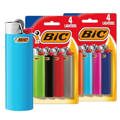 BIC Classic Maxi Pocket Lighter, Safe and Reliable, Assorted Colors, 8-Pack of Lighters (Colors and Packaging May Vary