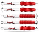 Rancho RS5407 RS55128 RS55240 RS5000X Series Front & Rear Shocks and Steering Stabilizer fits 1997 2006 Wrangler / TJ - Improved Handling & Performance, Smooth Performance
