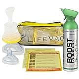 LifeVac Yellow Travel Kit Choking Rescue Device, Portable Suction Airway First Aid Kit with Boost Oxygen 95% Pure Pocket Sized Oxygen for Endurance, Performance, and Recovery (10 Liter, 1 Pack)