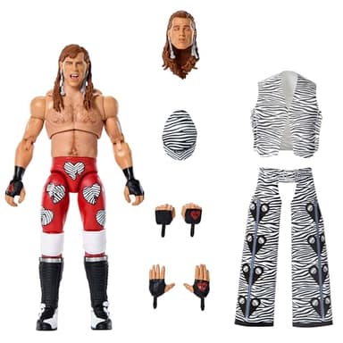 Mattel WWE Ultimate Edition Action Figure & Accessories Set, Shawn Michaels 6-inch Collectible with Swappable Heads & Hands, 30 Articulation Points (Amazon Exclusive)