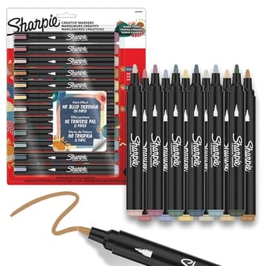 Sharpie Creative Markers, Warm Tones, Water-Based Acrylic Markers, Bullet Tip, Assorted Colors, 12 Count