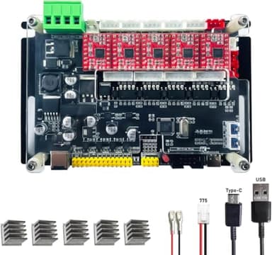 LUNYEE CNC Controller Board GRBL, New GRBL 4Axis Stepper Motor Controller Control Board, with Offline/300/500W Spindle USB Driver Board, for CNC Laser Engraver