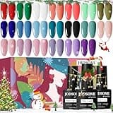 JODSONE Gel Nail Set 20 Colors High Shine Gorgeous Gel Polish Base Top Matte Coat Nice Gifts Show Charm