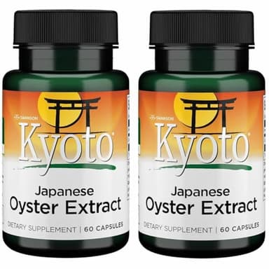 Swanson Kyoto Japanese Oyster Extract - Natural Supplement Promoting Drive & Wellness for Men & Women - (500 Milligrams 60 Capsules) (2 Pack)
