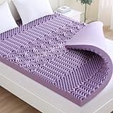 MUXHOMO 3 Inch 7-Zone Cal King Mattress Topper, Egg Crate Foam Mattress Topper Cal King Size for Back Pain, Lavender Cooling Gel Infused Bed Pad, CertiPUR-US and Oeko-TEX Certification (83"×71")
