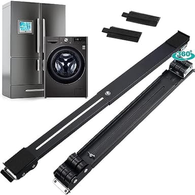 360° Universal Extendable Furniture Appliances Rollers, Strong Mover Tools with 24 Roller & Brake Equipment for Heavy Washing Dryer Refrigerator with Swivel Mobile Wheels Base Stand Hold Up to 700 Lb