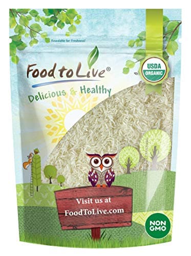 Food to Live Organic White Basmati Rice, 3 Pounds – Non-GMO, Long-Grain Rice Variety, Fragrant, Kosher, Vegan, Bulk. Non-Irradiated. Less Starch.Great for Indian Dishes.