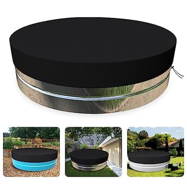 MRWiZMS Stock Tank Pool Cover 210D Oxford Cloth is Waterproof, UV Resistant, and Dustproof Round Stock Tank Pool Cover (8ft,Black)