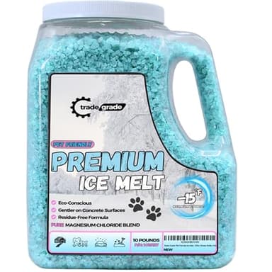 Trade Grade Pet-Friendly Ice Melt – Fast-Acting Magnesium Chloride Formula | Pet & Child Safe | Safer for Concrete, Decks & Landscaping | Works Down to -10°F | Premium De-Icer in 10lb Shaker Bottle