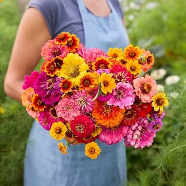 Eden Brothers Zin Master Zinnia Seeds for Planting 2026, 1 lb Flower Seeds Mix 480,000+ Seeds – 6 Variety Mix, California Giant, Dahlia, Mexican, Lilliput Zinnia | Non-GMO Garden Seeds, Zones 3-10