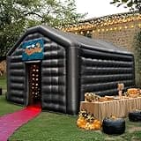 Large Black Inflatable Night Club 16.4x13x11.5Ft Disco Cube Gazebo Event House with Logo Area Portable Inflatable Party Tent for Birthday, School Events, Backyard Party, Rental Business