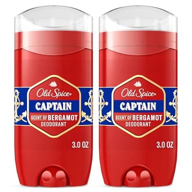 Old Spice Aluminum Free Deodorant for Men, 24/7 Odor Protection, 24/7 Freshness & Lasting Scent, Captain with Bergamot Scent, 3.0 oz (Pack of 2)