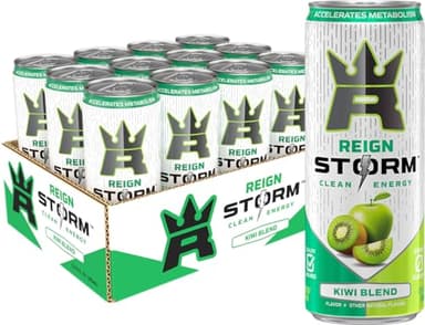 REIGN Storm, Kiwi Blend, Fitness & Wellness Energy Drink, 12 Fl Oz