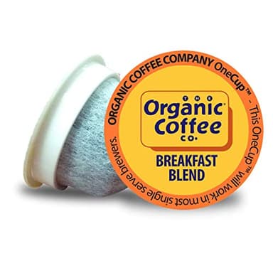 The Organic Coffee Co. Compostable Coffee Pods - Breakfast Blend (36 Ct) K Cup Compatible, Medium Roast, USDA Organic