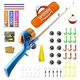 WIDDEN Kids Fishing Pole, Telescopic Fishing Rod, Toddler Collapsible Fishing Rod and Reel Combo with Tackle Box, Fishing Line, Bobber, and Soft Lures for Boy, Girl, Youth, Beginner, Over 4 Years Old