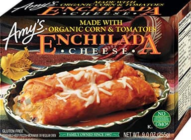 Amy's Frozen Meals, Cheese Enchilada Entree, Gluten Free, 9 oz.