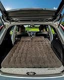 SUV Air Mattress, Inflatable SUV Mattress Bottle and Phone Holder Thickened Flocking & PVC Surface Car Air Mattress with Electric Air Pump Travel Mattress for Car Camping Road Trip (Black)