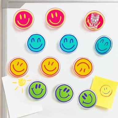 Nuvretk 12 Pack Magnetic Clips for Fridge and Whiteboard – Cute Colorful Bag Sealers, Cheerful Chip Holders for Snack Bags, Food Storage, Kitchen, Home, and Office Use