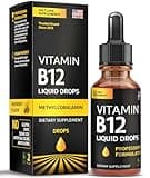 Vitamin B12 Liquid Drops - Vegan B12 Liquid Methylcobalamin Fast-Acting Complex - Sublingual B Complex Liquid w/ Vitamin B2, B3, B6, & B12 - Non-GMO, No Dairy, Soy & Sugar, Raspberry Flavor, 2 fl. oz.