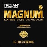 TROJAN Magnum Lubricated Large Condoms, Comfortable and Smooth Lubricated Condoms for Men, America’s Number One Condom, 36 Count Pack