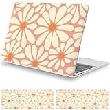 iCasso for MacBook Air 13 inch Case 2021 2020 2019 2018 Release A2337 M1 A2179 A1932, Cute Flower Hard Shell Protective Case for MacBook Air 13.3 inch & Keyboard Cover & Screen Film, Daisy Orange