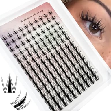 Fairy Lash Clusters Manga Cluster Eyelash Whybraw Anime Lash Clusters Spiky Eyelashes Extensions Natural Look C Curl Individual Wispy 8-18MM 140pcs Wet-Look Eye Lash Ultra-Thin Clear Lash Band