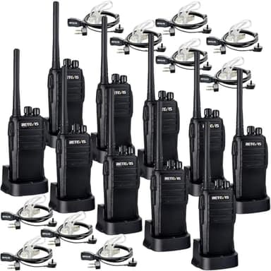 Retevis RT21 Walkie Talkies for Adults, 2 Way Radios Walkie Talkies Long Range, Portable FRS Two Way Radios with Earpiece, Handfree, for Government Education Churches Dealers(10 Pack)