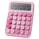 Mr. Pen Mechanical Switch Calculator - 12 Digit Large LCD Display, Pink with Big Buttons