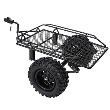 Keenso Metal RC Bucket Trailer, RC Car Parts, 1:10 Scale DIY Simulation Trailer for RC Enthusiasts, Hobbyists, Model Collectors, Adults, and Children