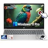 HP Flagship Touchscreen Laptop Computer - Win 11 Pro • Microsoft Office Lifetime • 15.6" Full HD Touchscreen • Intel i3 1215U • Wi-Fi 5 • Anti-Glare HD Display w/Laptop Bundle(16G RAM • 1TB SSD)