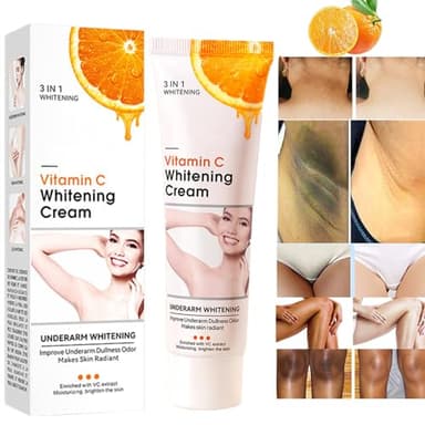 Vitamin C Skin Whitening Cream,Dark Spot Remover for Face,Skin Lightening Cream for Intimate Areas,Neck,Armpit,Elbow, Inner Thigh and Knees,Improve Underarm Dullness Odor
