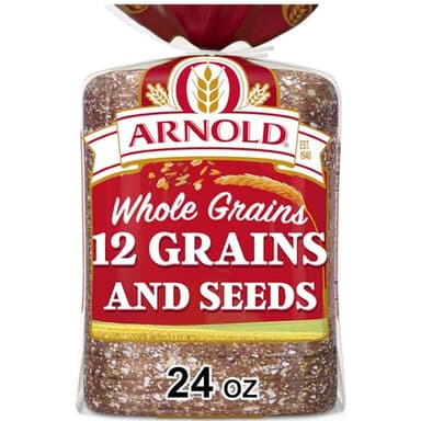 Arnold Whole Grains 12 Grains and Seeds Whole Grain Bread, Bread Free From Artificial Colors, Flavors and Preservatives, 24 oz Loaf