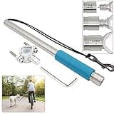 Dog Bike Leash Attachment Quick Release Hands Free Leash Bicycle Dog Exerciser Impact Absorbing System 550-lbs Pull Strength Paracord Adjustable Length (Blue Grip)
