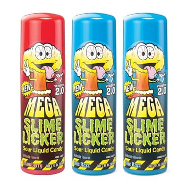Toxic Waste Mega Slime Licker 2.0 Sour Liquid Candy Strawberry Blue Razz 3 Pack