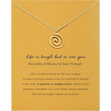 Baydurcan Encouragement Gifts Inspirational Gifts for Women Swirl Spiral Necklace for Women