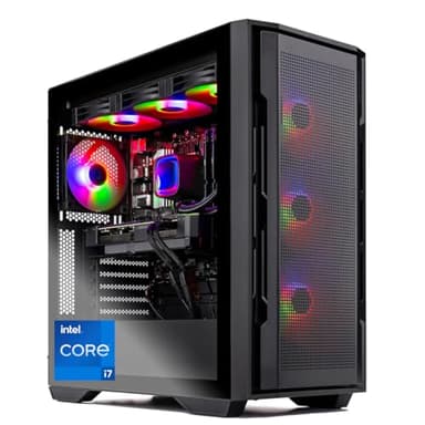 Skytech Gaming Rampage Desktop PC, Intel i7 14700F 2.1 GHz (5.3GHz), NVIDIA RTX 4070 12GB, 2TB NVMe SSD, 16GB DDR5 RAM 5200, 750W Gold PSU, 360mm ARGB AIO, Wi-Fi, Win 11