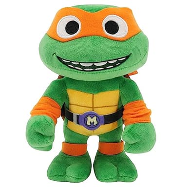 Mattel Teenage Mutant Ninja Turtles: Mutant Mayhem Michelangelo Plush Toy, 8 Inch Orange Masked Soft Doll of TMNT Movie Goofball Pizza Lover Mikey