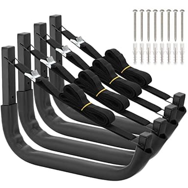 Kayak Storage Hooks, Wall Mount Garage Canoe Storage Hangers for Kayaks or Paddleboards, Heavy Duty Wall Rack (150LBS Capacity)
