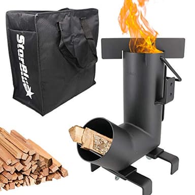 Camping Rocket Stove by StarBlue with FREE Carrying Bag - A Portable Wood Burning Camping Stove with Large Chamber Best for Outdoor Cooking, Camping, Picnic, BBQ, Hunting, Fishing