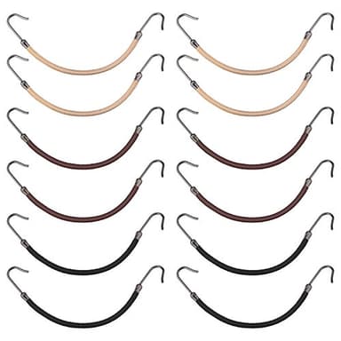 Hotop 15 Pieces Elastic Hook Hair Tie Styling Ponytail Holder Hooks Cord for Long Curly Hair (Black, Brown, Apricot)