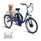 RegalRider Electric Tricycle for Adults, Shimano 7-Speed Electric Trike with 48V 624WH Removable Battery, 70Miles Long Lasting Range in PAS 1, 3 Wheel Electric Bike UL 2272 Certified, 24"