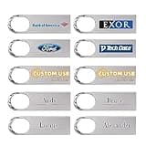Custom Personalized USB Flash Drive 20 Pack 4GB/8GB/16GB/32GB/64GB/128GB/256GB, Metal Style USB 2.0 Thumb Drive, Waterproof Memory Stick Small Size USB Drive for Office/Clients/School and More