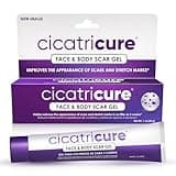 Cicatricure Face & Body Advanced Scar Gel, Scar Treatment for Old & New Scars, Fades Stretch Marks Away, Surgical Scars, Injuries, Burns and Acne Scar Treatment, For Adults & Kids, 1 oz (28g), 1-Pack