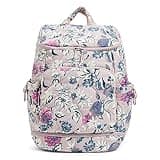 Vera Bradley Featherweight Commuter Backpack Travel Bag, Fresh-Cut Floral Lavender